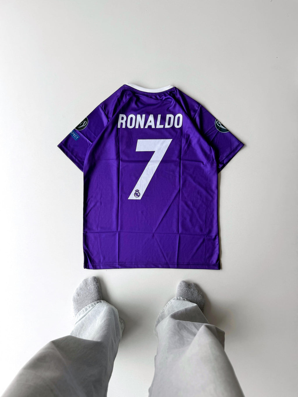 Real madrid 2017-18 Away Ronaldo half sleeves retro