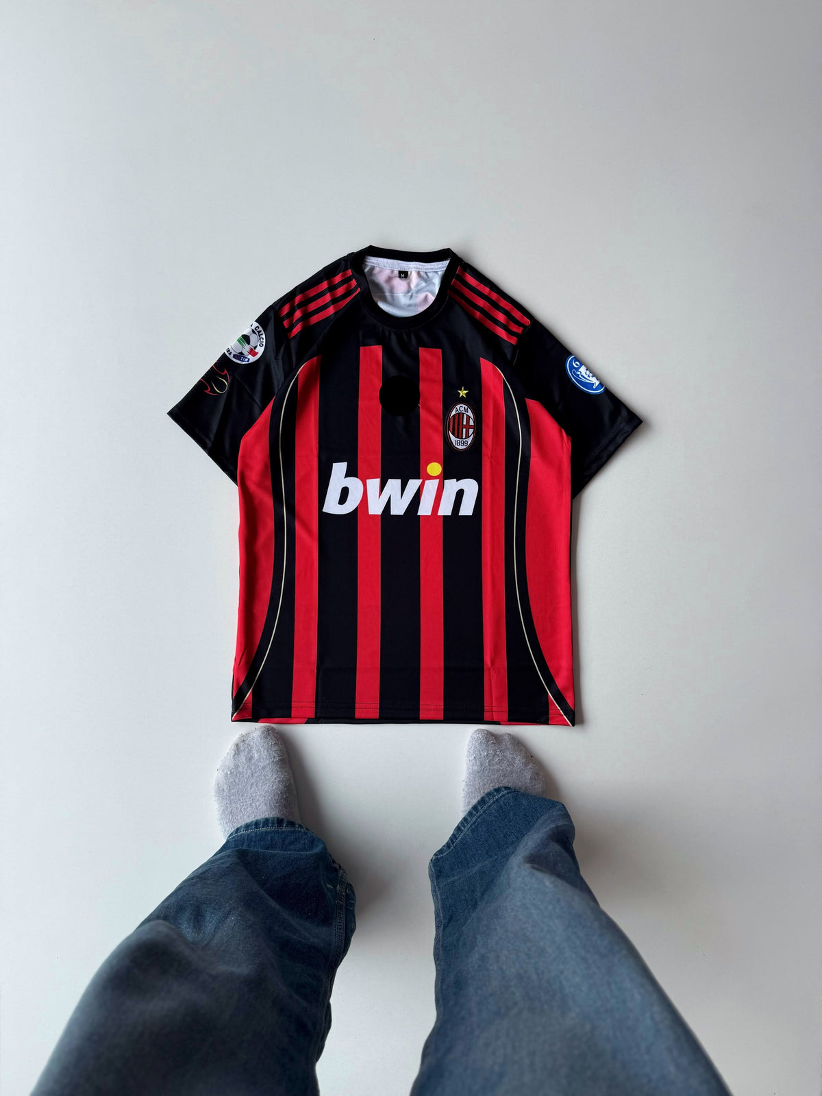 Ac milan 2006-07 home Maldini half sleeves retro